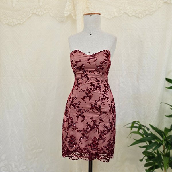 Vestido festa bordô PP