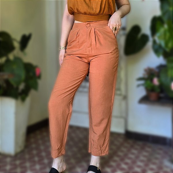 Calça marrom viscolinho M