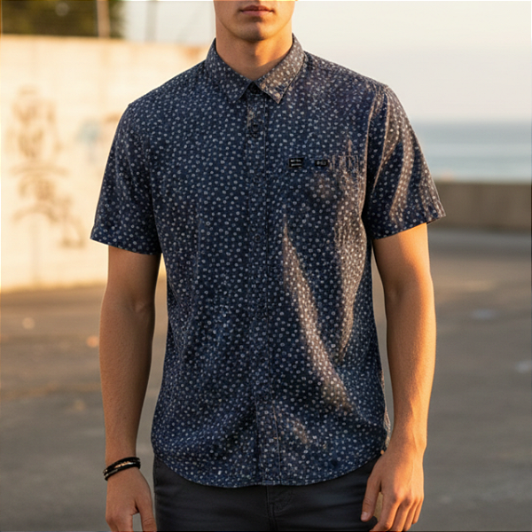 Camisa cinza estampada P