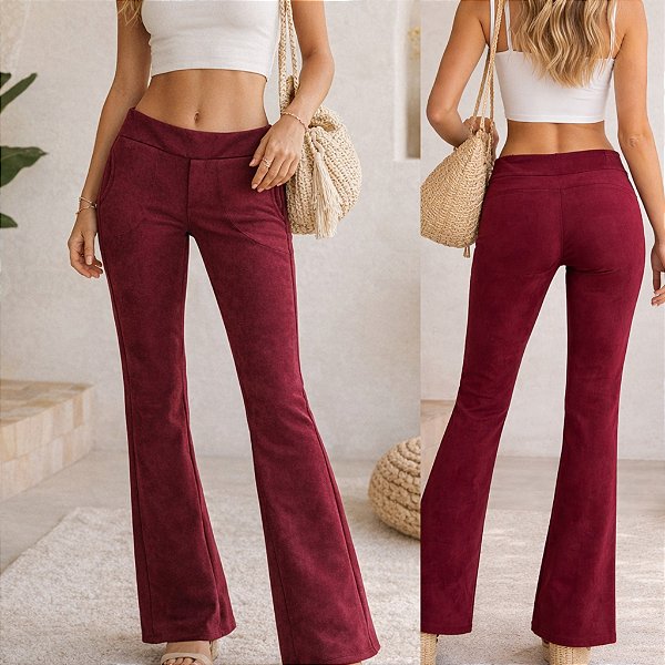 Calça bootcut veludo P