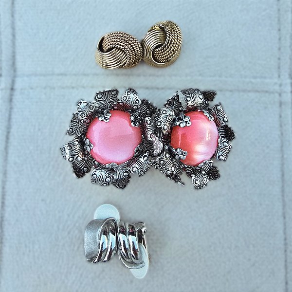 Kit brincos vintage pressão