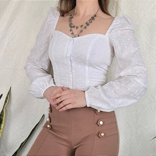 Blusa branca laise PP/P