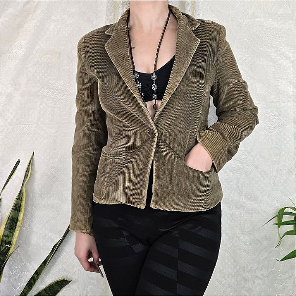 Blazer vintage veludo cotelê P