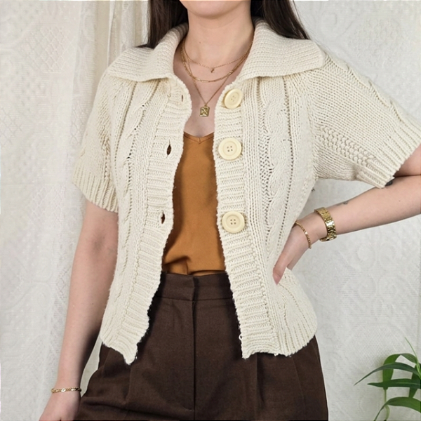 Cardigan curto tricô P