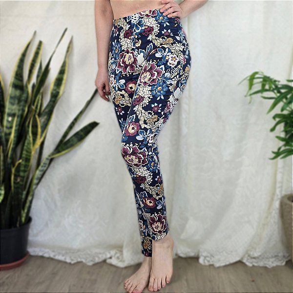 Calça skinny Zara 38 estampada