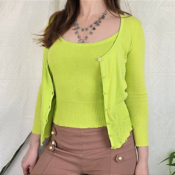 Twinset tricô verde lima P
