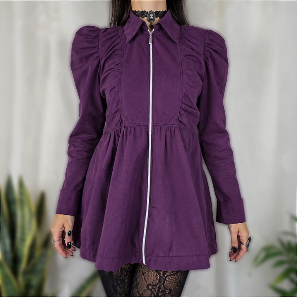 Casaco/vestido roxo gótico M