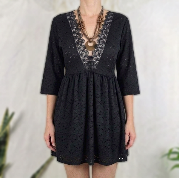 Vestido preto gótico laise P/M