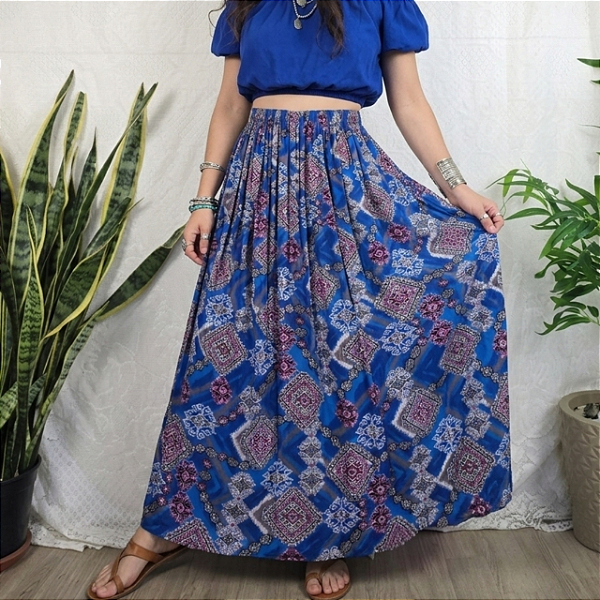 Saia azul ciganinha P