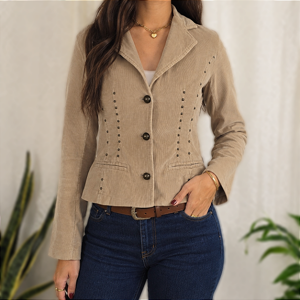 Blazer bege cotelê PP vintage
