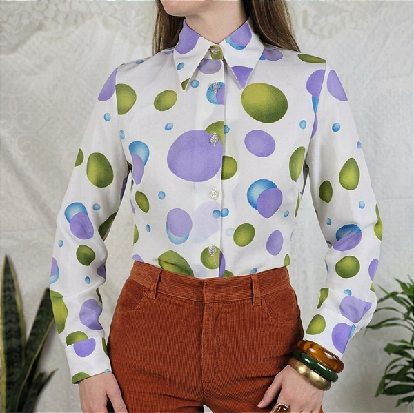 Camisa vintage colorida PP