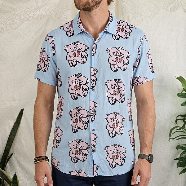 Camisa divertida M viscose ursos