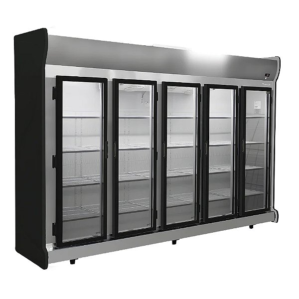 Expositor Auto Serviço 5 Portas ACFM 2.375 Litros Preto Fricon (2 Anos de Garantia)