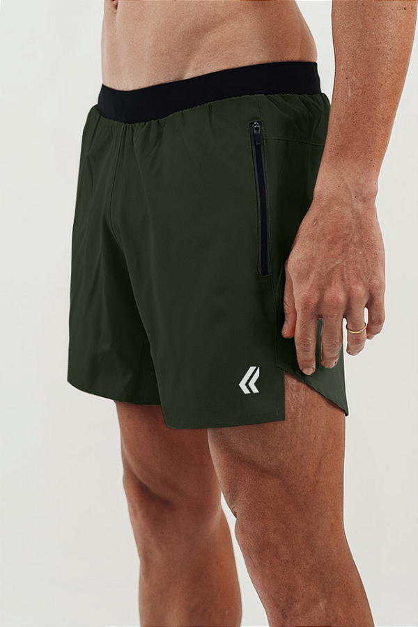 Short Curto Verde com Zíper Refletivo