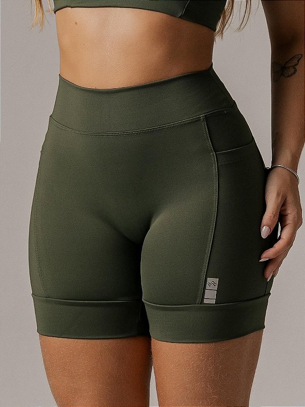 Short Pace Barrado Verde Militar
