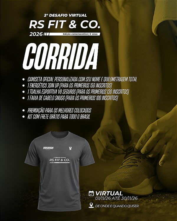 Inscrição 2º Desafio Virtual RS Fit & Co. - Corrida