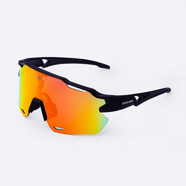 Óculos de Sol Quiriri Sertões Preto - Lente Vermelha Espelhada