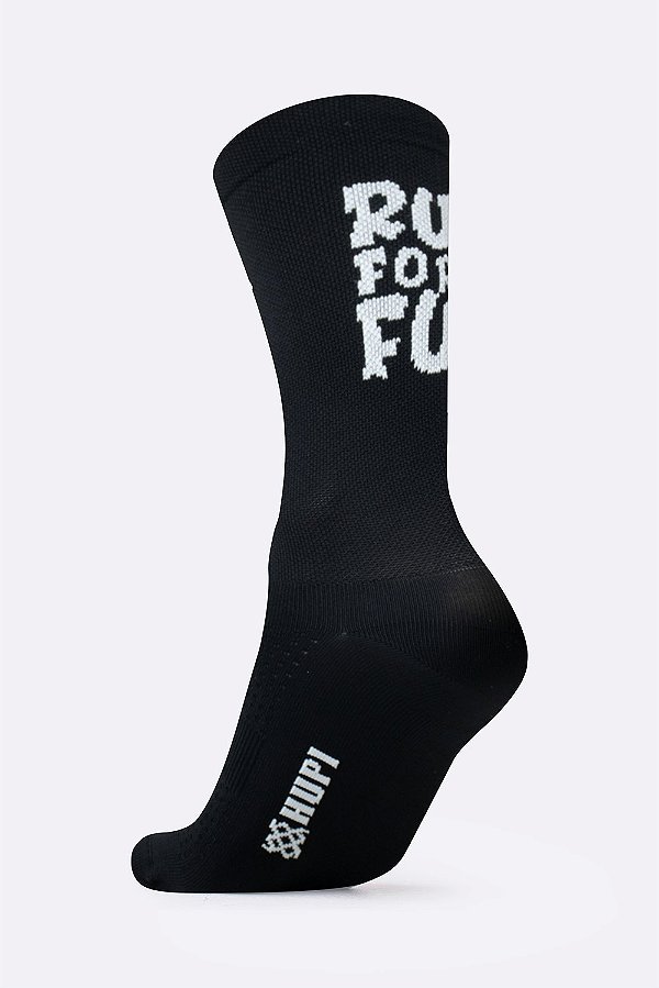 Meia Run For Fun Preto/Branco