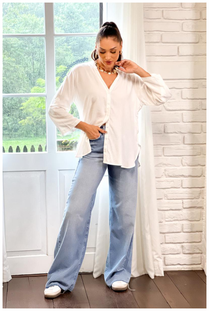 Calça Jeans Wide Leg