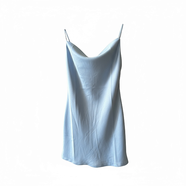 Vestido Curto Azul Acetinado Feminino/M