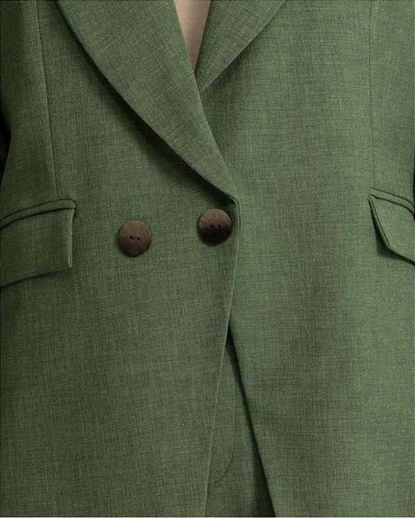 Blazer Feminino Manga Longa Verde Sofisticado/G
