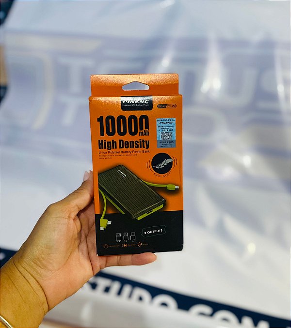 Carregador Portátil 10.000 MAh Pineng Power Bank Slim PN-956