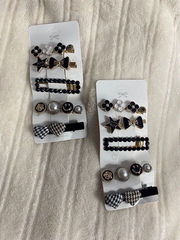 Presilha De Cabelo Kit 6 Peças Sortidos