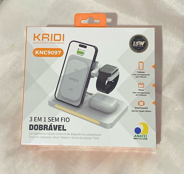 Carregador 3 em 1 sem fio KNC9097