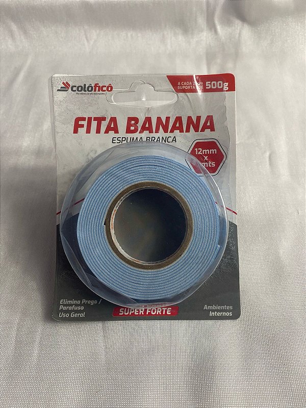 Fita Adesiva Banana Espuma 12MM x 2MTS