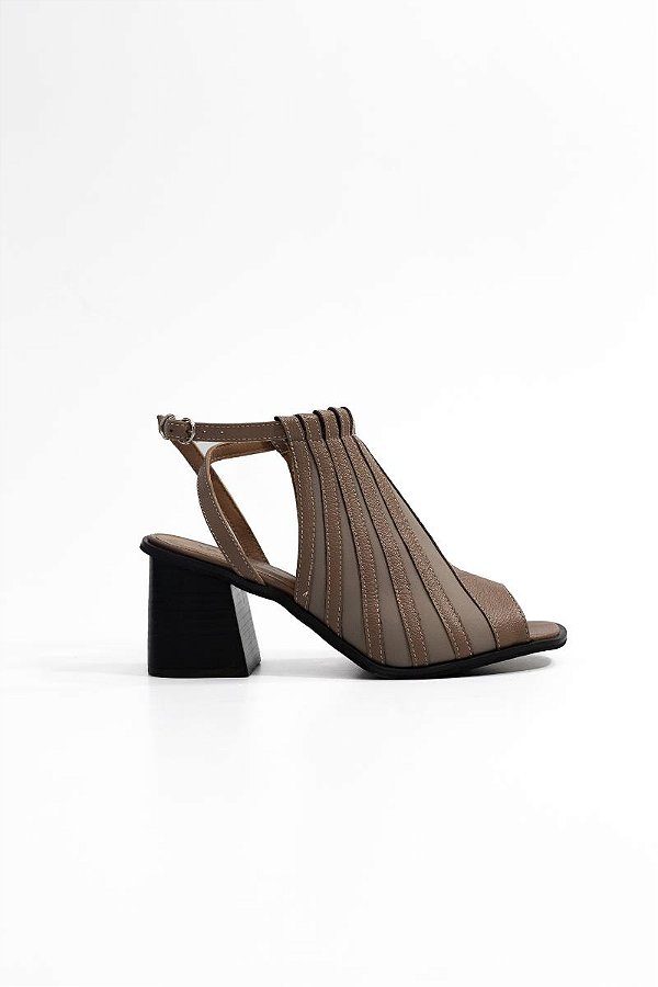ANKLE BOOT VANUCIA SALTO BLOCO COURO E LYCRA