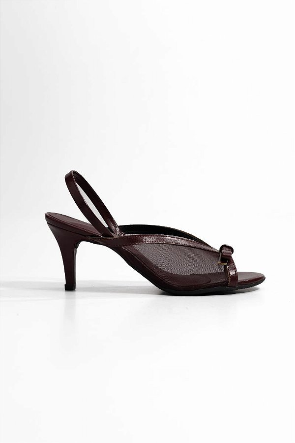 SLINGBACK VANUCIA PEEP TOE TELA E LAÇO