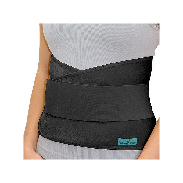 Faixa Abdominal com Hastes Flexíveis preto TakeCare