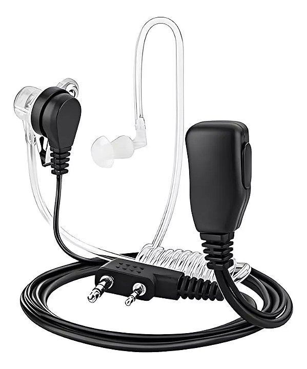Fone FBI Silicone c/ Microfone PTT p/ Rádio Baofeng UV5R UV6R - Nilbas®