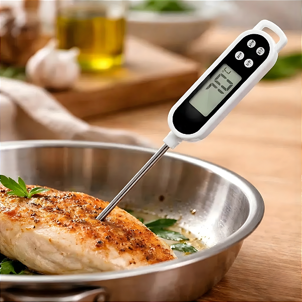 Termômetro Culinário Digital Espeto Aço Inox -50ºC a 300ºC