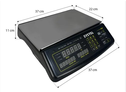Balanca CLIPSE c/Bateria 30kg PRETA sem Torre