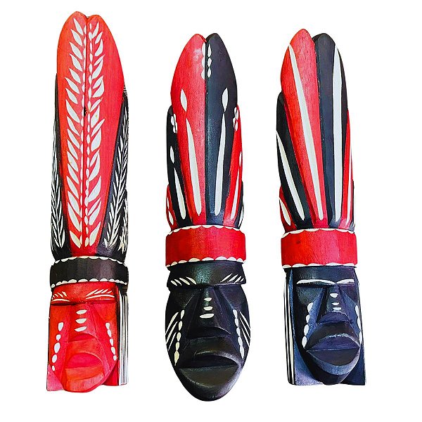 Mascara  Indígena Madeira  Parede Tikuna M