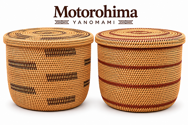 Motorohima indígena Yanomami – Cesto Artesanal com Tampa