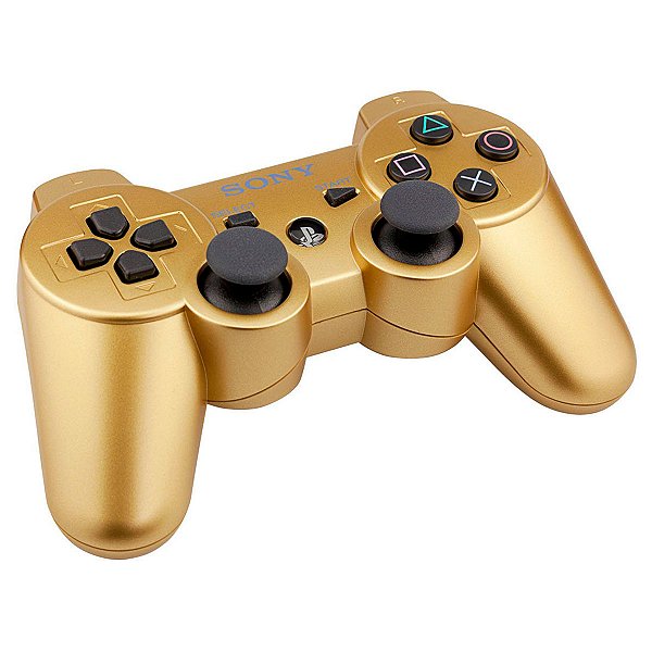 Controle Sony DualShock 3 Gold - PS3 (Carcaça Leve Avaria)