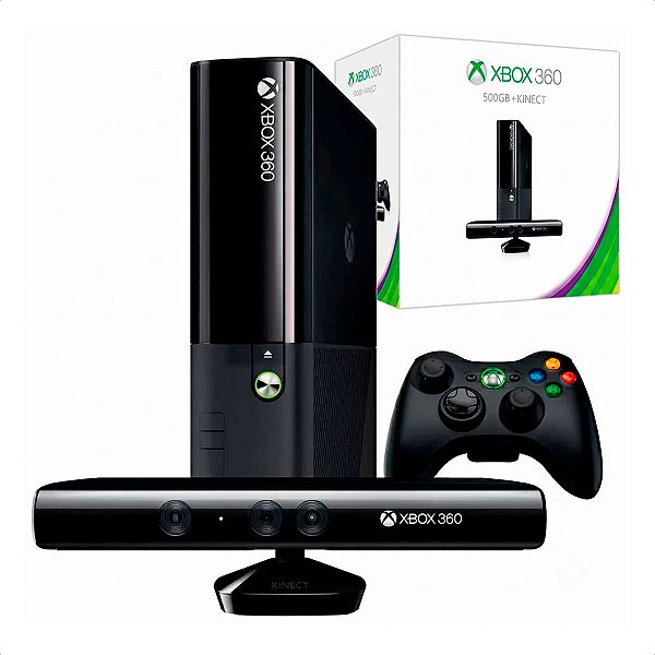 Console Microsoft Xbox 360 Super Slim 500GB Preto Com Kinect
