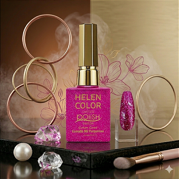 ESMALTE EM GEL HELEN COLOR 15 ML MIL PURPURINA COR #27
