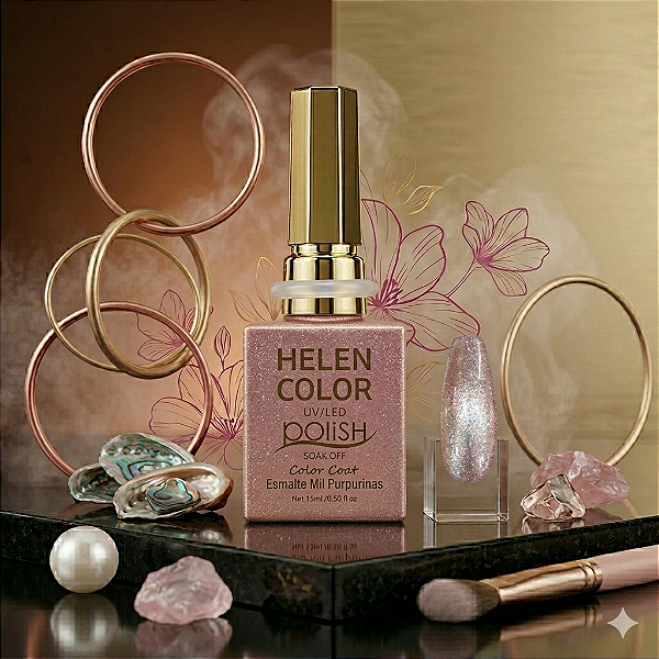 Esmalte em Gel Glitter Cor nº #03 Coleção Mil Purpurina 15ml - Helen Color