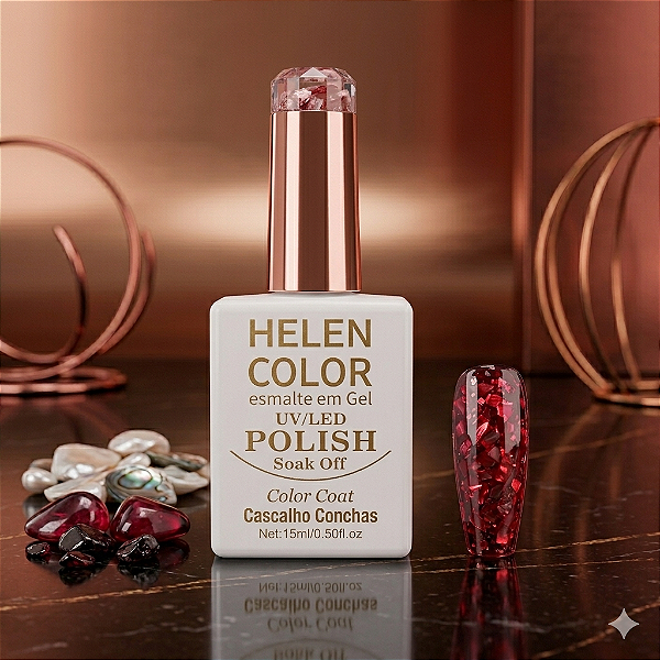 ESMALTE EM GEL HELEN COLOR 15ML CASCALHO CONCHA COR#18