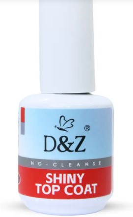 Esmalte em Gel Top Coat Shiny Alto Brilho Selante 15ml - D&Z
