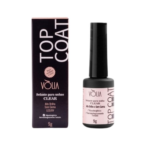 Selante para Unhas Top Coat Clear 9g - Vólia