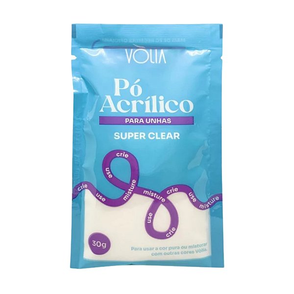 Pó Acrílico Sache Super Clear 30g - Vólia