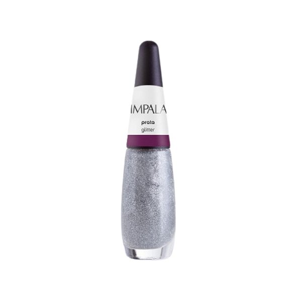 Esmalte Glitter Prata 7,5ml - Impala