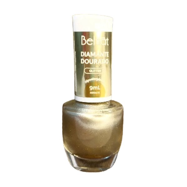 Esmalte Glitter Diamante Dourado 9ml - Beltrat
