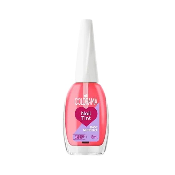 Base de Unha Nail Tint Nutritiva Rosa Translúcido 8ml - Colorama