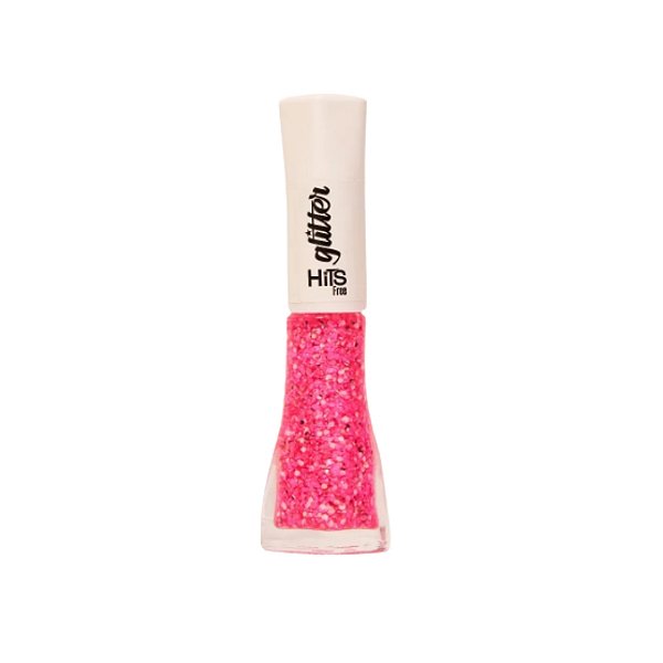 Esmalte Glitter Rosa Glam 8ml - Hits