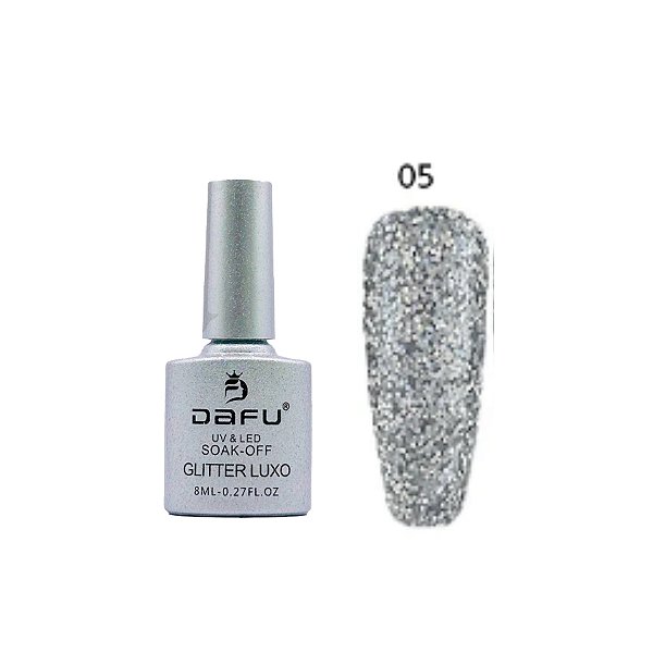 Esmalte em Gel Rio de Prata 005 Glitter Prateado 8ml - Dafu